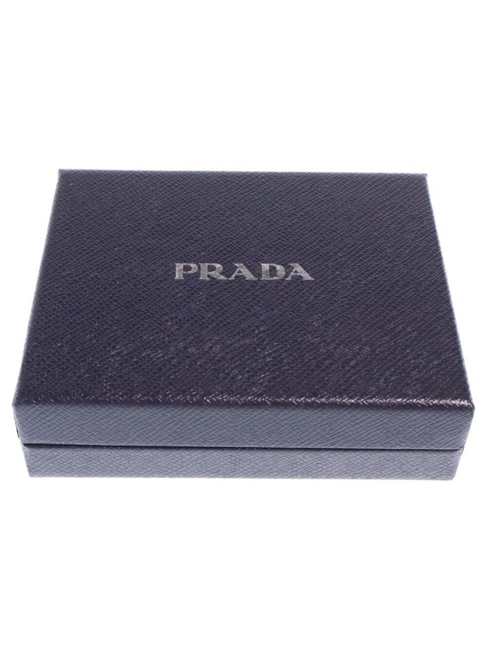 Prada Bifold Wallet Compact Coin Case Aviator Blue Soft Looks Leather Gold - Picture 6 of 6